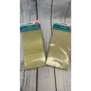 Celebrate Glitter Party Favor Treat Bags Gold 8 Piece Set